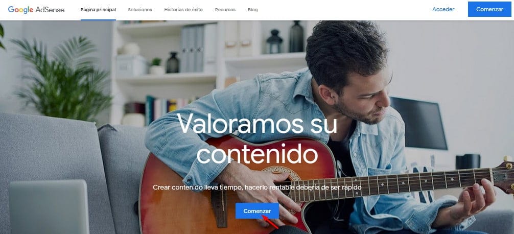 Cómo crear una cuenta en AdSense